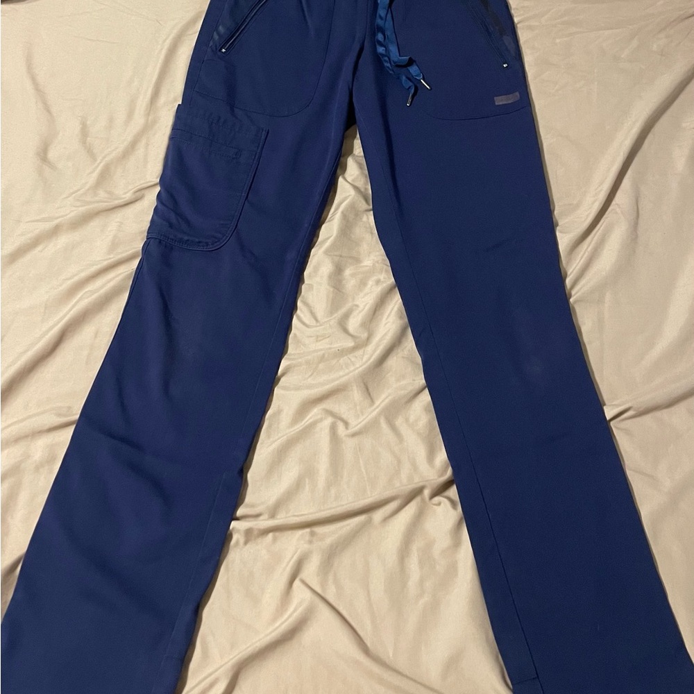 Women's Greys Anatomy Fit and Flare Navy Blue Scrubs.